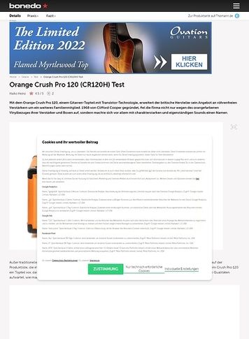Bonedo.de Orange Crush Pro 120 CR120H Bonedo.de Orange Crush Pro 120 CR120H