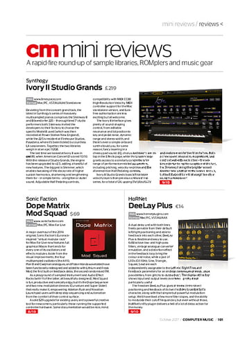 Computer Music Synthogy Ivory II Studio Grands Computer Music Synthogy Ivory II Studio Grands