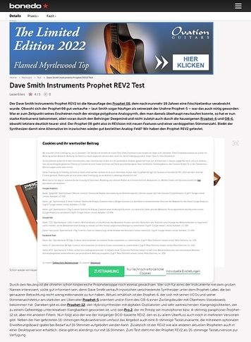 Bonedo.de Dave Smith Instruments Prophet REV2 Bonedo.de Dave Smith Instruments Prophet REV2