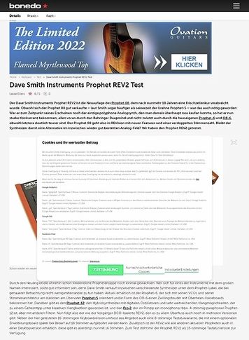 Bonedo.de Dave Smith Instruments Prophet REV2 Bonedo.de Dave Smith Instruments Prophet REV2