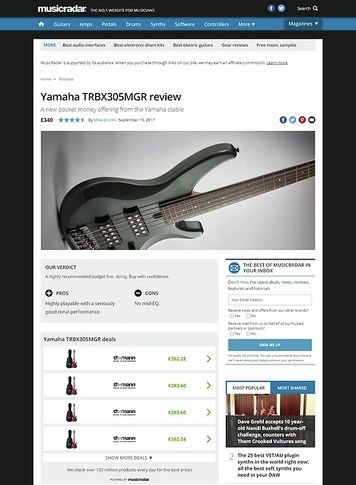 MusicRadar.com Yamaha TRBX305 MusicRadar.com Yamaha TRBX305