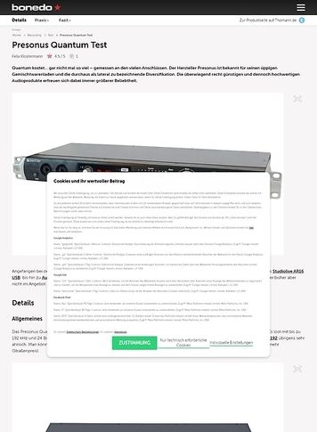Bonedo.de Presonus Quantum Bonedo.de Presonus Quantum