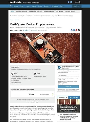 MusicRadar.com EarthQuaker Devices Erupter MusicRadar.com EarthQuaker Devices Erupter