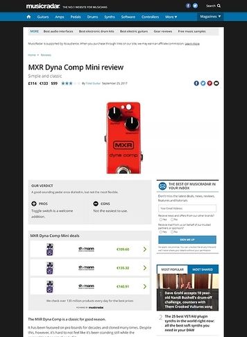 MusicRadar.com MXR Dyna Comp Mini MusicRadar.com MXR Dyna Comp Mini