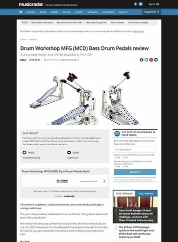 MusicRadar.com Drum Workshop MFG (MCD) Bass Drum Pedals MusicRadar.com Drum Workshop MFG (MCD) Bass Drum Pedals