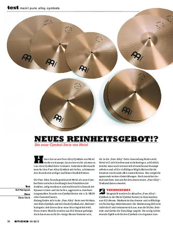 Sticks Meinl Pure Alloy Cymbals Sticks Meinl Pure Alloy Cymbals