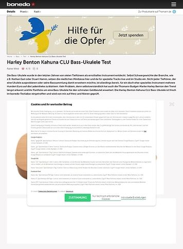 Bonedo.de Harley Benton Kahuna CLU Bass-Ukulele Bonedo.de Harley Benton Kahuna CLU Bass-Ukulele