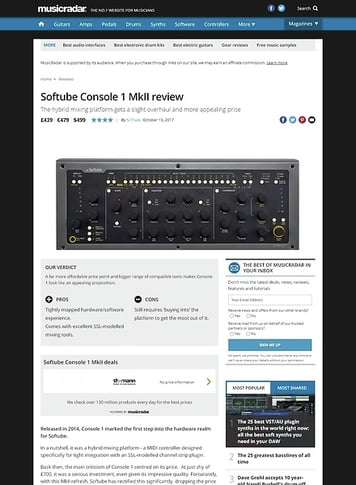 MusicRadar.com Softube Console 1 MkII MusicRadar.com Softube Console 1 MkII