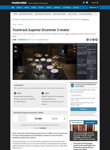 MusicRadar.com Toontrack Superior Drummer 3 MusicRadar.com Toontrack Superior Drummer 3