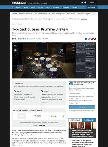 MusicRadar.com Toontrack Superior Drummer 3 MusicRadar.com Toontrack Superior Drummer 3