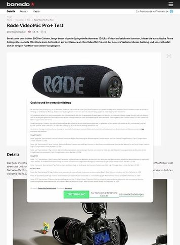 Bonedo.de Røde VideoMic Pro+ Bonedo.de Røde VideoMic Pro+
