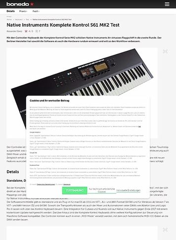 Bonedo.de Native Instruments Komplete Kontrol S61 Bonedo.de Native Instruments Komplete Kontrol S61