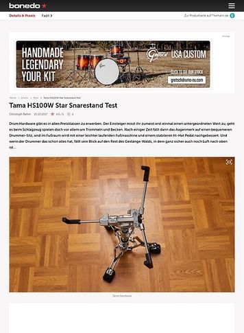 Bonedo.de Tama HS100W Star Snarestand Bonedo.de Tama HS100W Star Snarestand