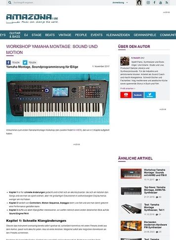 Amazona.de Workshop Yamaha Montage: Sound und Motion Amazona.de Workshop Yamaha Montage: Sound und Motion