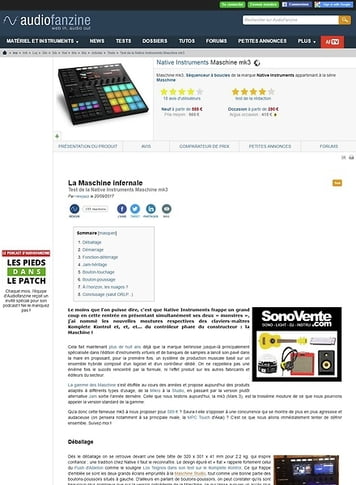 Audiofanzine.com Native Instruments Maschine mk3 Audiofanzine.com Native Instruments Maschine mk3