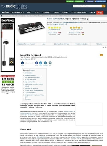 Audiofanzine.com Native Instruments Komplete Kontrol S49 mk2 Audiofanzine.com Native Instruments Komplete Kontrol S49 mk2