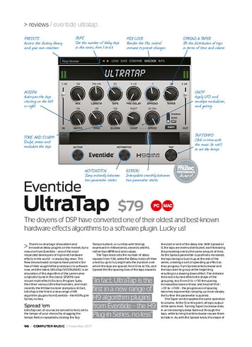 Computer Music Eventide UltraTap Computer Music Eventide UltraTap