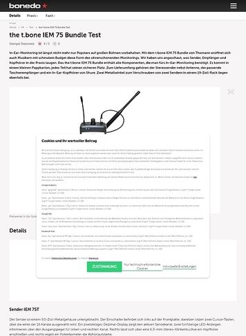 Bonedo.de the t.bone IEM 75 Bundle Bonedo.de the t.bone IEM 75 Bundle