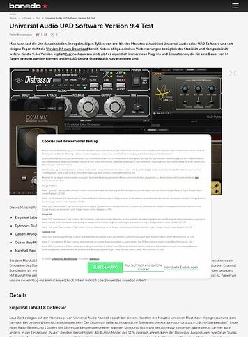 Bonedo.de Universal Audio UAD Software Version 9.4 Bonedo.de Universal Audio UAD Software Version 9.4