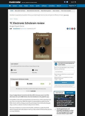 MusicRadar.com TC Electronic Echobrain MusicRadar.com TC Electronic Echobrain