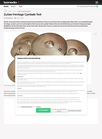 Bonedo.de Zultan Heritage Cymbals Bonedo.de Zultan Heritage Cymbals