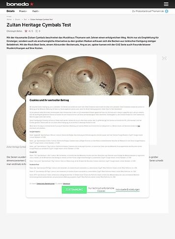 Bonedo.de Zultan Heritage Cymbals Bonedo.de Zultan Heritage Cymbals