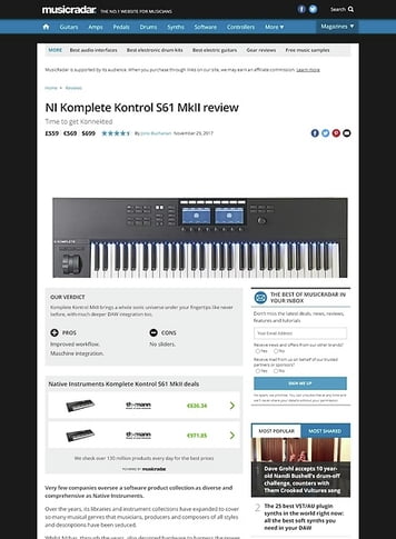 MusicRadar.com NI Komplete Kontrol S61 MkII MusicRadar.com NI Komplete Kontrol S61 MkII
