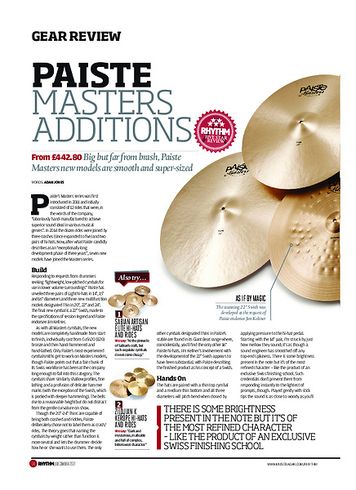 Rhythm Paiste Masters Additions Rhythm Paiste Masters Additions