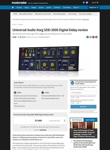 MusicRadar.com Universal Audio Korg SDD-3000 Digital Delay MusicRadar.com Universal Audio Korg SDD-3000 Digital Delay
