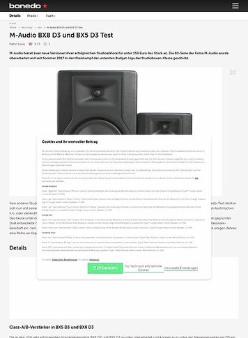 Bonedo.de M-Audio BX8 D3 und BX5 D3 Bonedo.de M-Audio BX8 D3 und BX5 D3