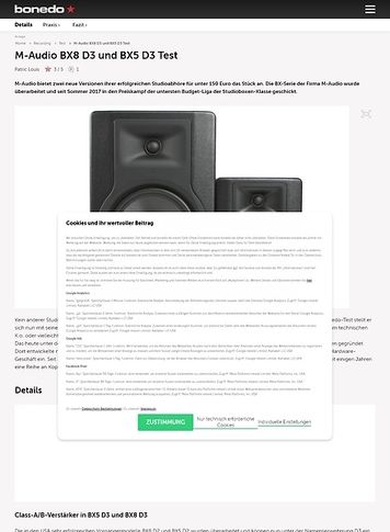 Bonedo.de M-Audio BX8 D3 und BX5 D3 Bonedo.de M-Audio BX8 D3 und BX5 D3