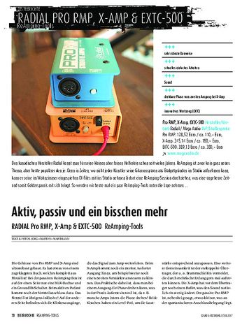 Sound & Recording RADIAL Pro RMP, X-Amp & EXTC-500 ReAmping-Tools Sound & Recording RADIAL Pro RMP, X-Amp & EXTC-500 ReAmping-Tools
