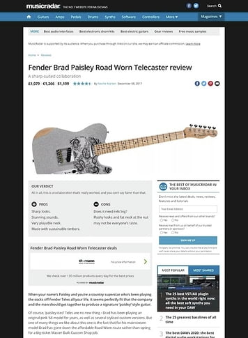 MusicRadar.com Fender Brad Paisley Road Worn Telecaster MusicRadar.com Fender Brad Paisley Road Worn Telecaster