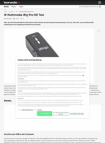 Bonedo.de IK Multimedia iRig Pre HD Bonedo.de IK Multimedia iRig Pre HD