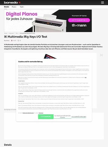 Bonedo.de IK Multimedia iRig Keys I/O Bonedo.de IK Multimedia iRig Keys I/O
