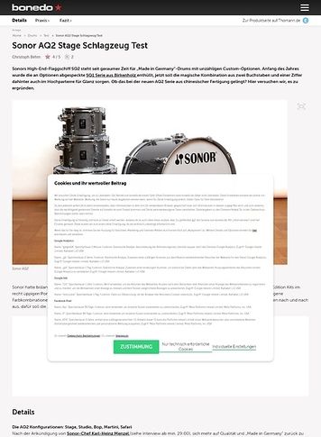 Bonedo.de Sonor AQ2 Stage Schlagzeug Bonedo.de Sonor AQ2 Stage Schlagzeug