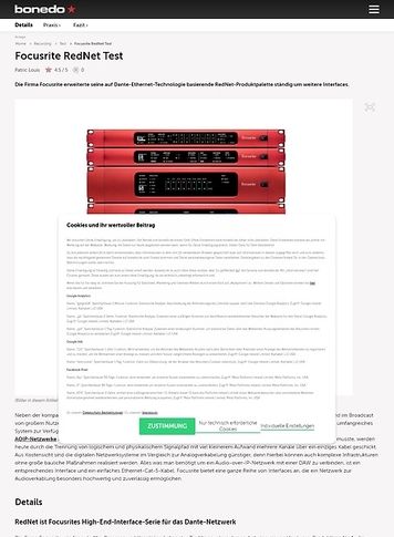 Bonedo.de Focusrite RedNet Bonedo.de Focusrite RedNet