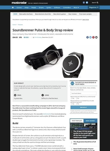 MusicRadar.com Soundbrenner Pulse & Body Strap MusicRadar.com Soundbrenner Pulse & Body Strap