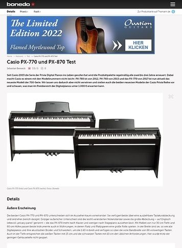 Bonedo.de Casio PX-770 und PX-870 Bonedo.de Casio PX-770 und PX-870