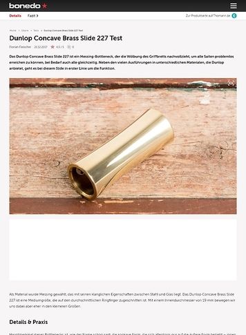 Bonedo.de Dunlop Concave Brass Slide 227 Bonedo.de Dunlop Concave Brass Slide 227