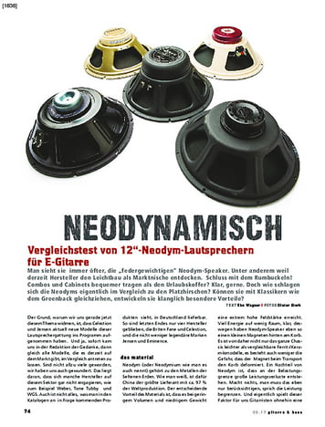 Gitarre & Bass Vergleichstest! 12 Zoll-Neodym-Lautsprecher für E-Gitarre Gitarre & Bass Vergleichstest! 12 Zoll-Neodym-Lautsprecher für E-Gitarre