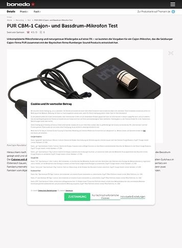 Bonedo.de PUR CBM-1 Cajon- und Bassdrum-Mikrofon Bonedo.de PUR CBM-1 Cajon- und Bassdrum-Mikrofon