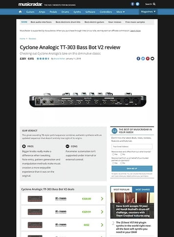 MusicRadar.com Cyclone Analogic TT-303 Bass Bot V2 MusicRadar.com Cyclone Analogic TT-303 Bass Bot V2