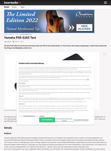 Bonedo.de Yamaha PSR-E263 Bonedo.de Yamaha PSR-E263