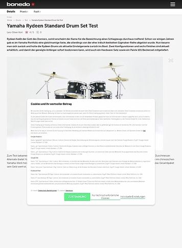 Bonedo.de Yamaha Rydeen Standard Drum Set Bonedo.de Yamaha Rydeen Standard Drum Set