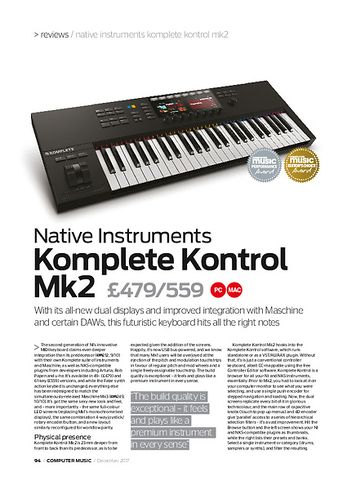 Computer Music Komplete Kontrol mk2 Computer Music Komplete Kontrol mk2