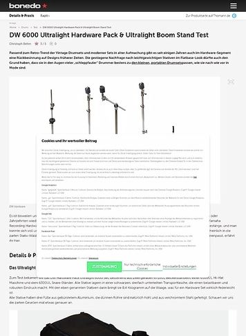 Bonedo.de DW 6000 Ultralight Hardware Pack & Ultralight Boom Stand Bonedo.de DW 6000 Ultralight Hardware Pack & Ultralight Boom Stand