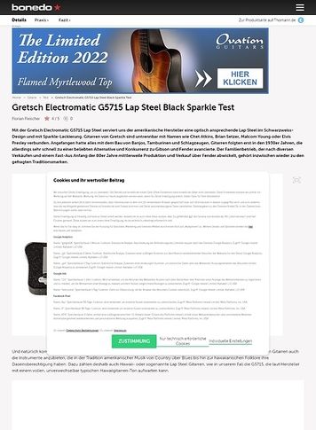 Bonedo.de Gretsch Electromatic G5715 Lap Steel Black Sparkle Bonedo.de Gretsch Electromatic G5715 Lap Steel Black Sparkle