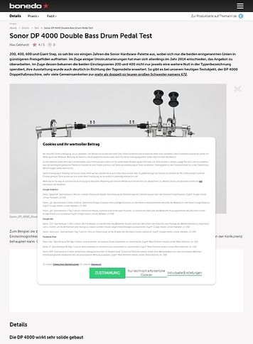 Bonedo.de Sonor DP 4000 Double Bass Drum Pedal Bonedo.de Sonor DP 4000 Double Bass Drum Pedal