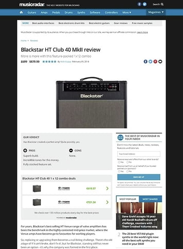 MusicRadar.com Blackstar HT Club 40 MkII MusicRadar.com Blackstar HT Club 40 MkII